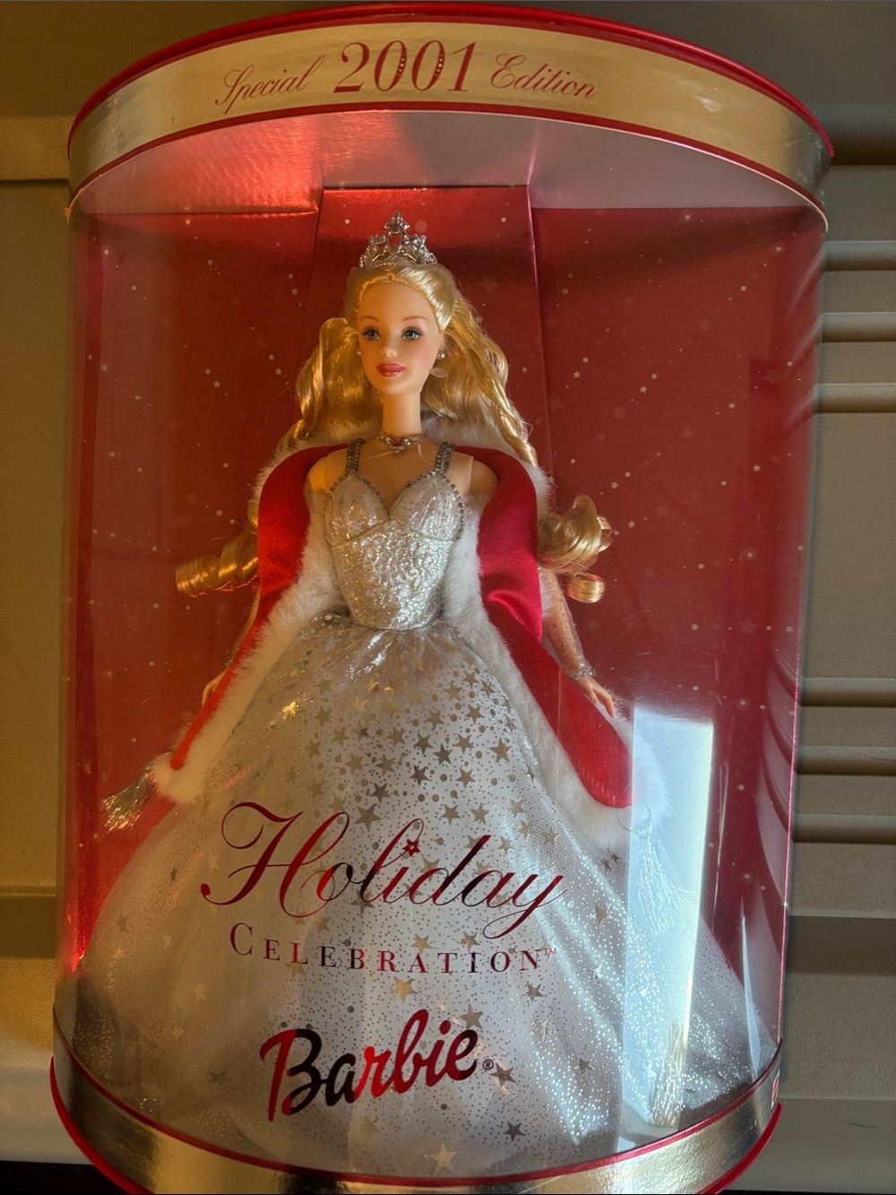 Barbie Holiday Celebration Doll in White Gown with Red Cape